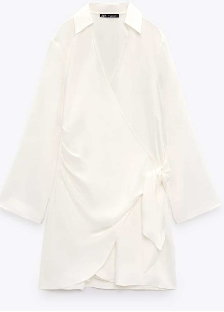 Zara satin wrap dress